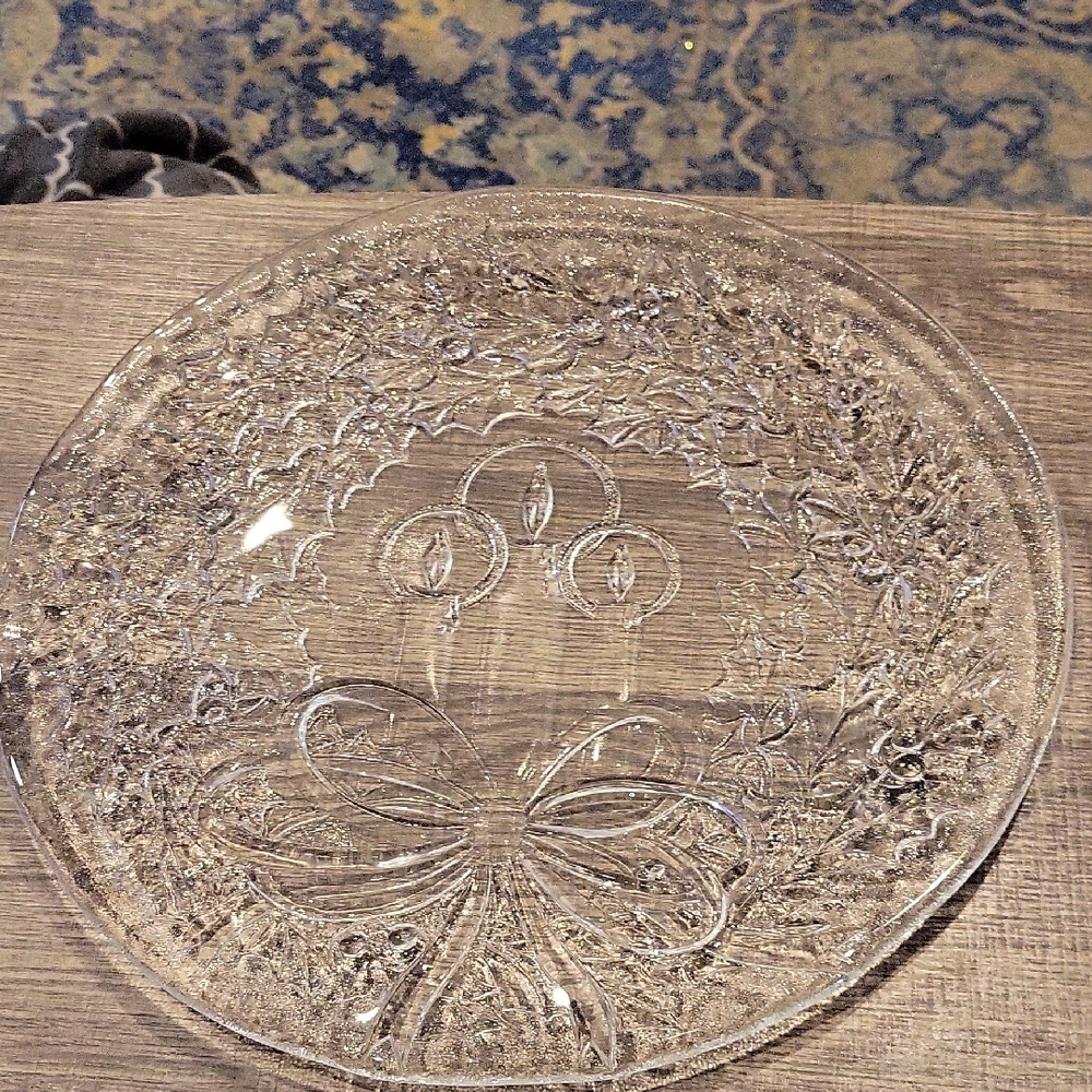 Holiday Platter,Vintage,Made In U.S.A./EUC/ Candle Decor
